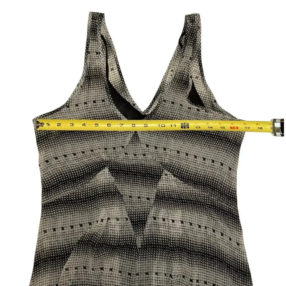 Y2K Slip Dress S Beige Gray Striped Maxi Midi Rachel Green 90s Minimalist Chic - Picture 8 of 11